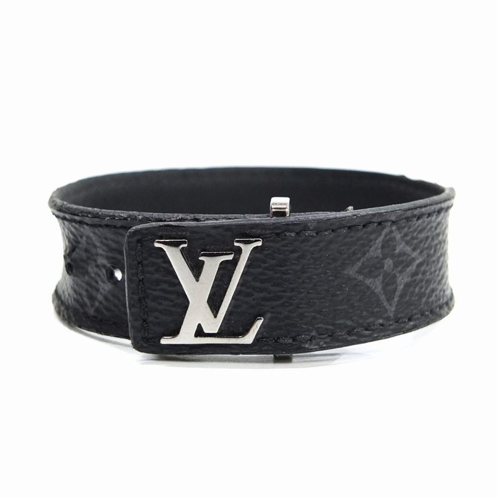 LOUIS VUITTON LV Slim Bracelet Grey Monogram Eclipse. Size 19