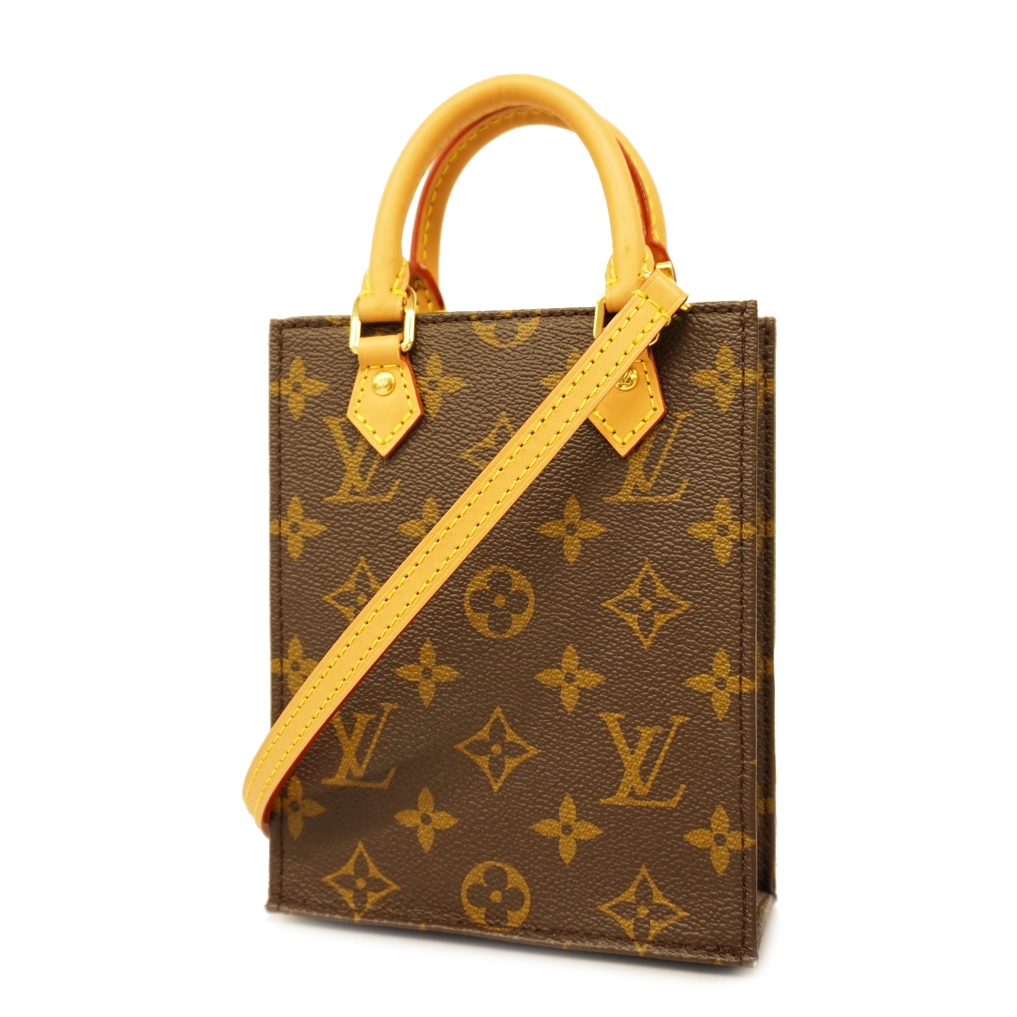 Auth Louis Vuitton Monogram 2way Bag Petite Sac Plastic M81295