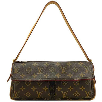 LOUIS VUITTON Bag Vibasite MM Brown Beige Monogram M51164 Canvas Nume Leather DU0084  Handbag LV