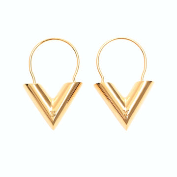 LOUIS VUITTON Essential V Hoop Earrings M61088 Gold Women's