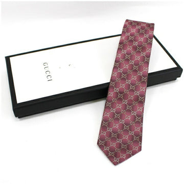 GUCCI Silk Blend Necktie Pink Purple GG Pattern  Men's Bee Mark