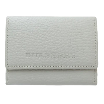 BURBERRY Business card holder case leather white 083535