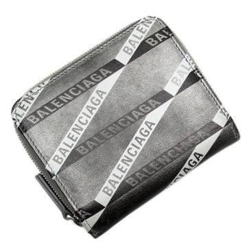 BALENCIAGA Bifold Wallet Leather Gray Unisex