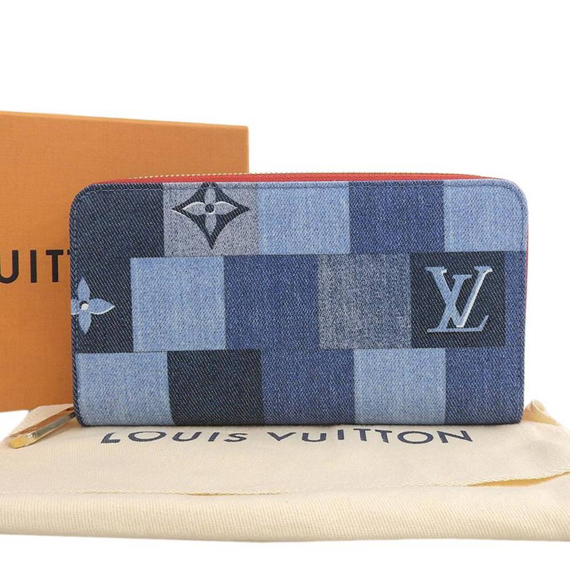Louis Vuitton Monogram Denim Zippy Wallet Long Blue M44938