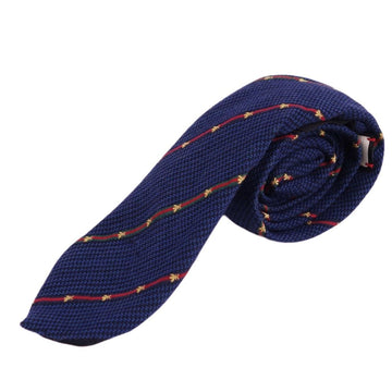 GUCCI Necktie Sherry Line Silk Wool Men's Navy