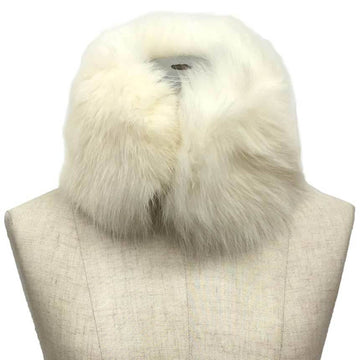 HERMES Tippet Fox Fur Muffler COL ETRIERS EN RENARD White  Stole