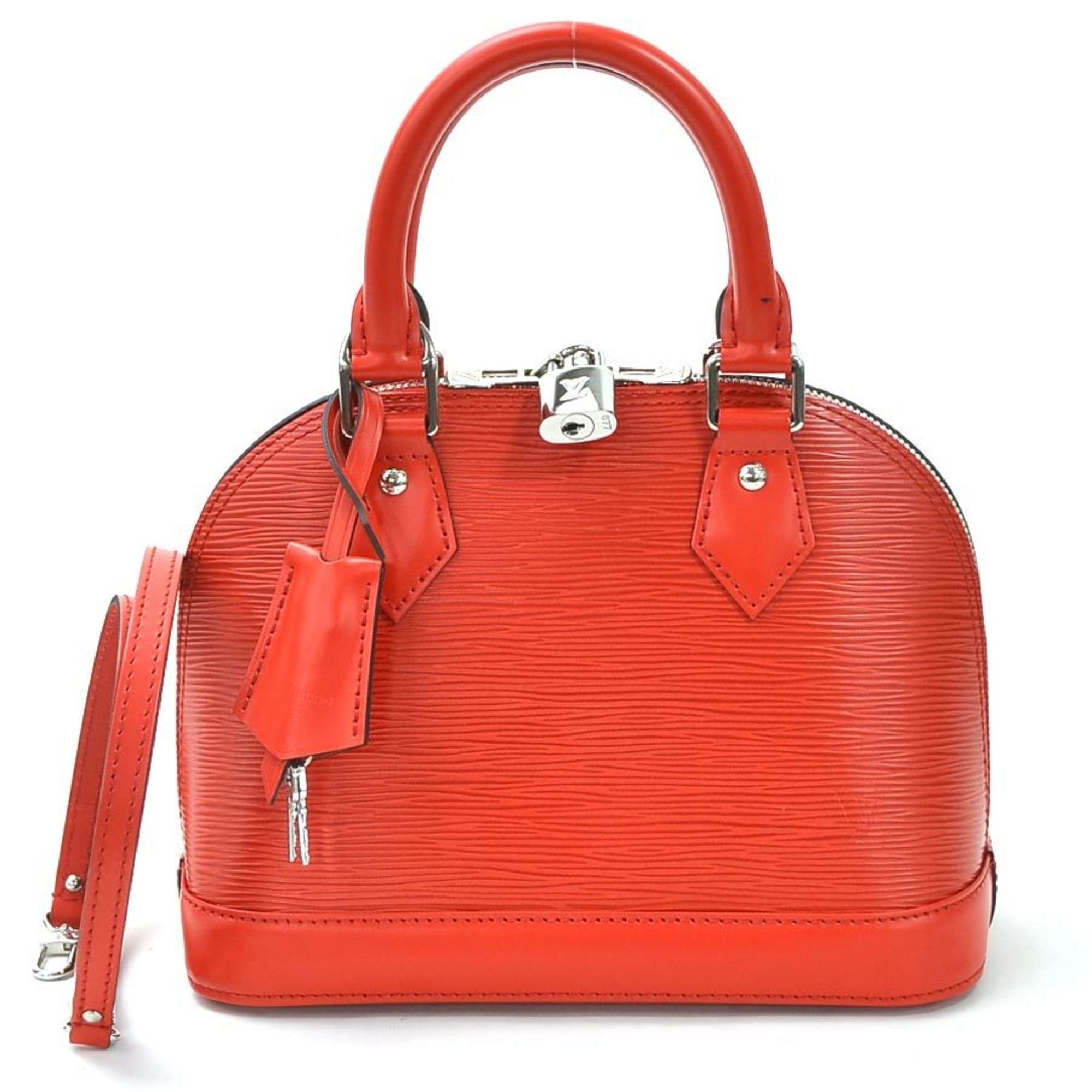 Auth Louis Vuitton Epi Alma PM 2 Way Shoulder Hand Bag Red 8E260100m
