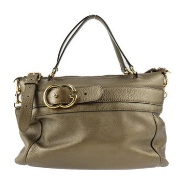 GUCCI Handbag 269963 Leather Bronze Gold Hardware GG 2WAY Shoulder Bag
