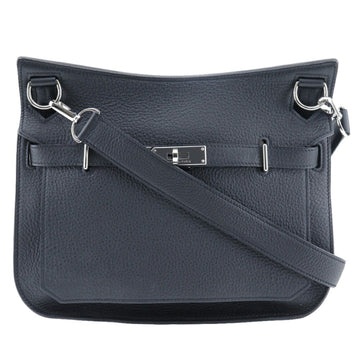 HERMES Gypsy Shiel 28 Shoulder Bag 061784CK Taurillon Clemence Made in France 2010 Black N Crossbody A5 Belt Hardware Ladies