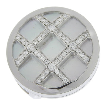 CARTIER Pasha Ring Diamond Grid K18 White Gold x Shell Approx. 26.7g Women's