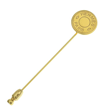 HERMES Serie brooch pin gold-plated unisex