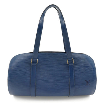LOUIS VUITTON Soufflot Handbag M52225 Epi Leather Toledo Blue Made in France 1995 MI1915 Zipper Women's