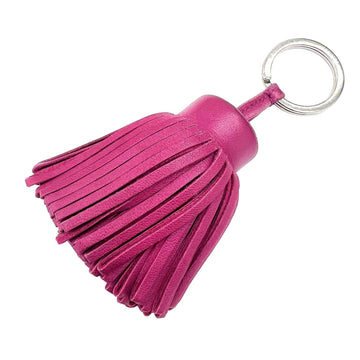 HERMES Carmen Alto Charm Key Ring Anumiro Rose Purple Pink Women's Men's Silver Hardware