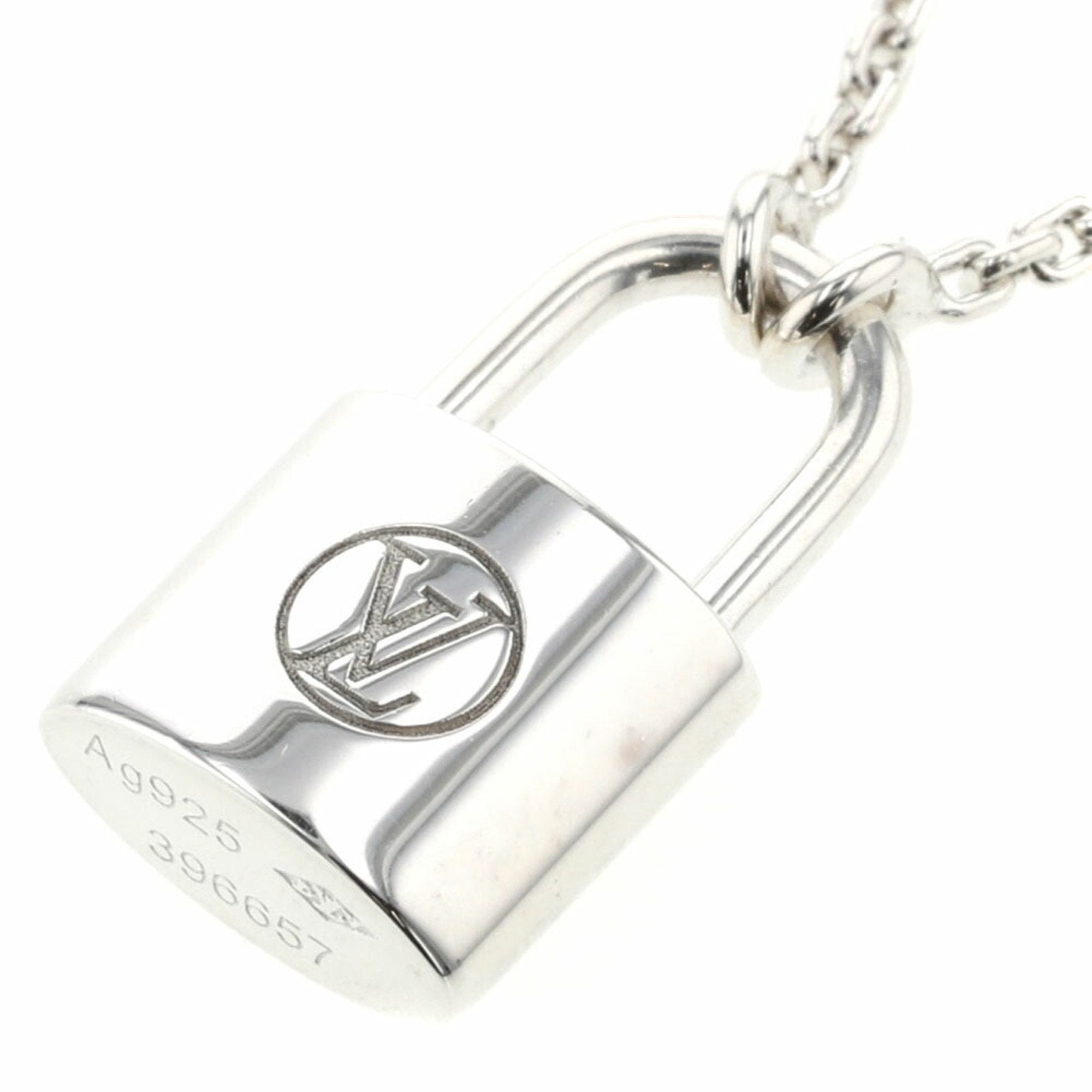 Louis Vuitton Pandantif Sier Lock It 925 Silver LV Padlock Chain Necklace  ref.297422 - Joli Closet
