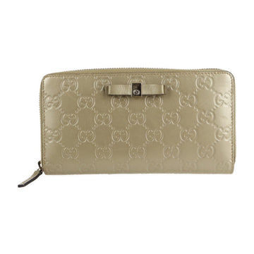 Gucci sima long wallet 388680 leather champagne gold ribbon