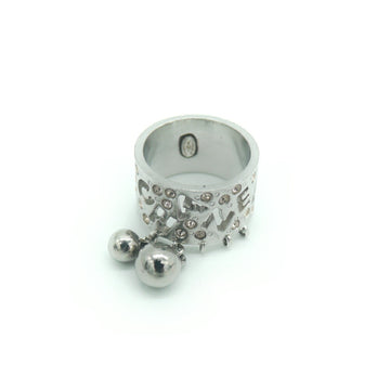 CHANEL rhinestone ball charm ring size 15