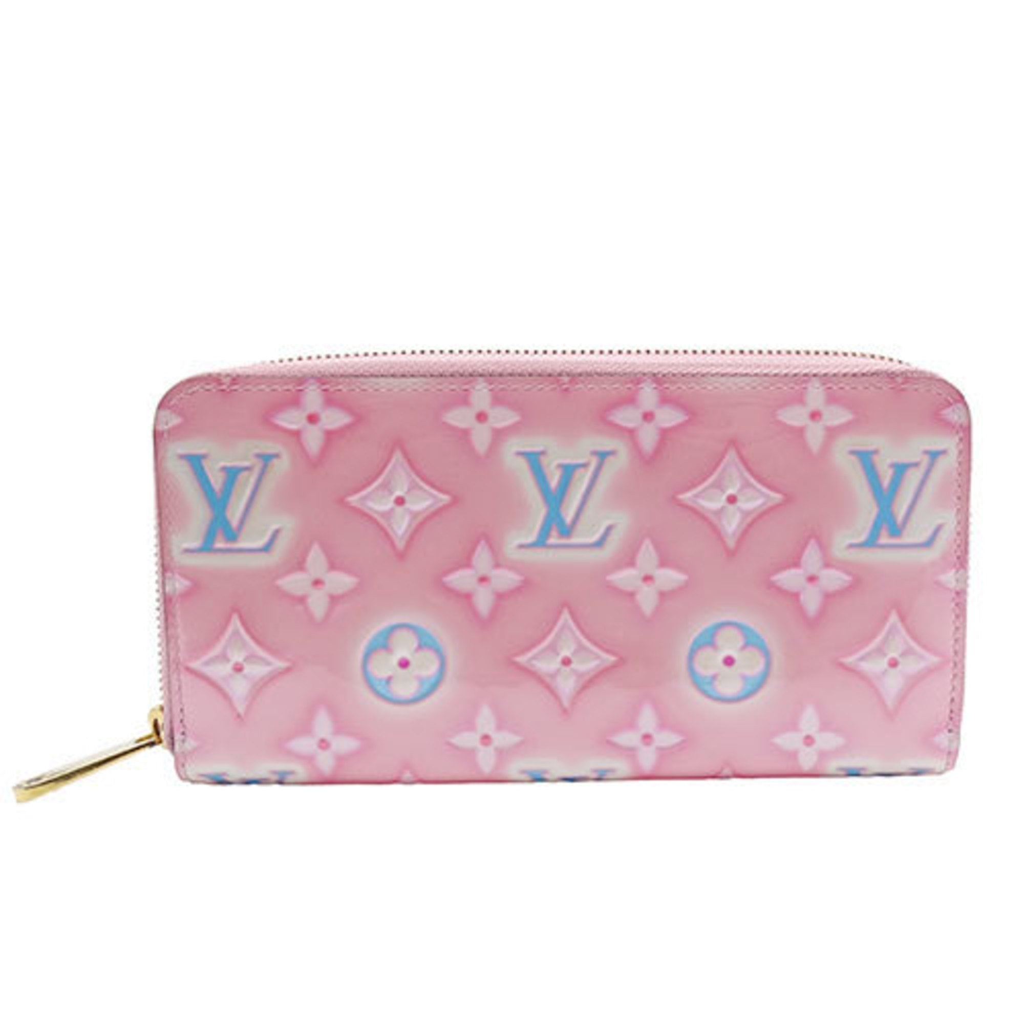 LOUIS VUITTON Vernis Valentine Zippy Wallet Light Pink Neon