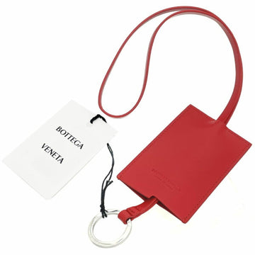 BOTTEGA VENETA Strap Leather Long Keychain Red 593311 Key Ring Neck Charm