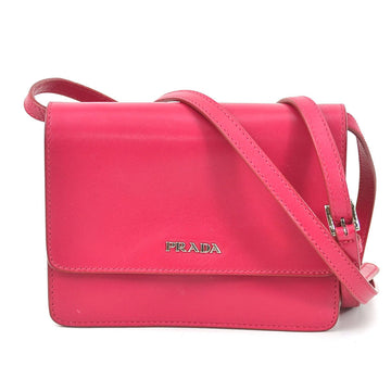 PRADA Crossbody Shoulder Bag Leather Pink Ladies BT1031