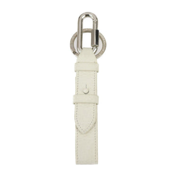 LOUIS VUITTON Porto Cle Dragonne Monogram Key Holder MP2363 Taurillon Leather White Series Silver Metal Fittings Ring Bag Charm