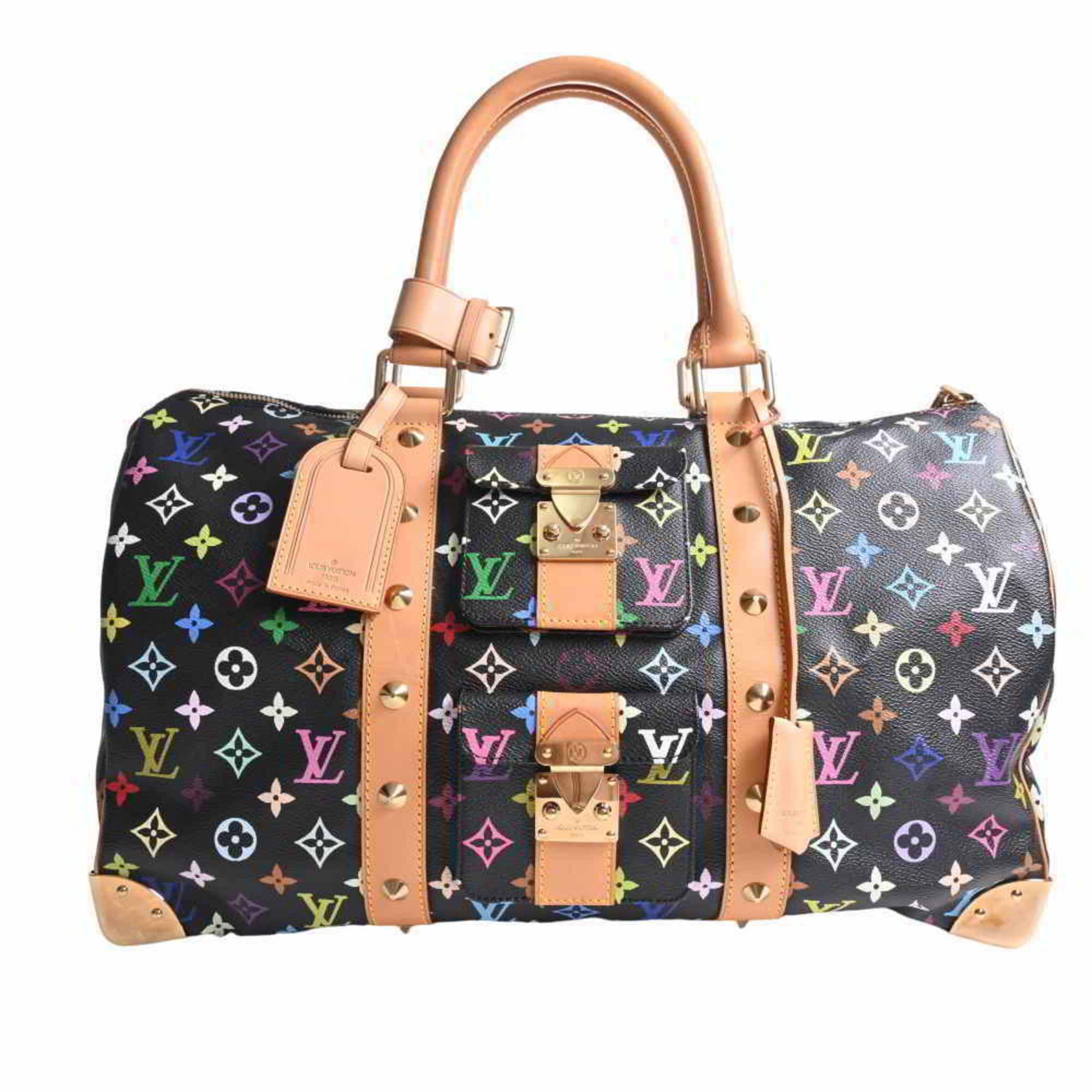 Louis Vuitton Multi Keepall 45 Boston Bag Black Multicolor PVC
