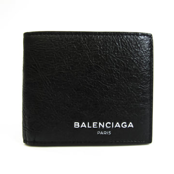 Balenciaga 504934 Unisex Leather Wallet (bi-fold) Black