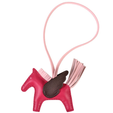 HERMES Bag Charm Rodeo Pegasus PM B Engraved Framboise Rose Sakura Rouge Serie