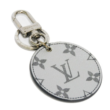 LOUIS VUITTON Keychain Portocle Monogram Silver LV Logo Flower Keyring Bag Charm Metallic MP1985 Men's