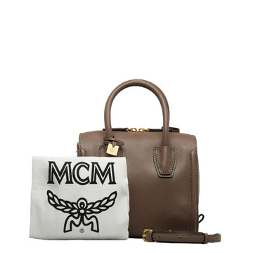 MCM Handbag Shoulder Bag 2WAY Brown Leather Women's