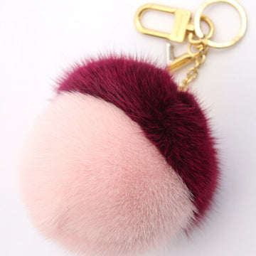 LOUIS VUITTON Bubble Duo Keychain M00018 Mink Metal Pink Bordeaux Charm