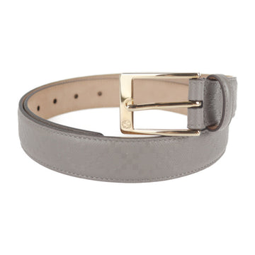 GUCCI Diamante Belt 345658 Notation Size 85/34 Leather Gray Series Gold Metal Fittings