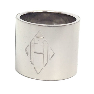 HERMES Scarf Ring Closure H Diamant Pattern Silver aq6516