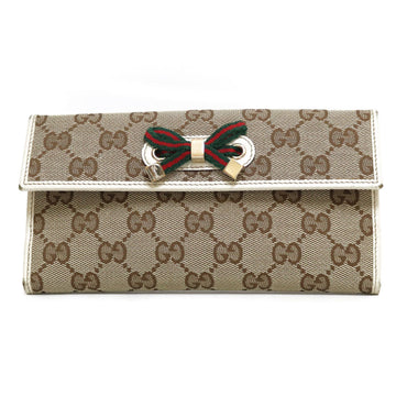 Gucci bi-fold wallet Princey brown ladies GG canvas