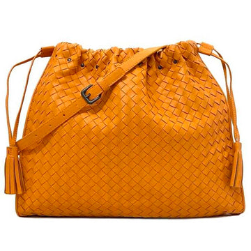 BOTTEGA VENETA Shoulder Bag Orange Intrecciato Tassel Leather  Women's