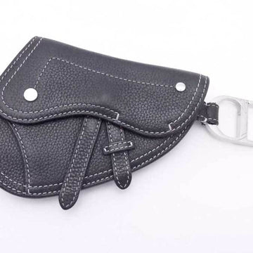 DIOR HOMME key case charm pouch leather black silver unisex