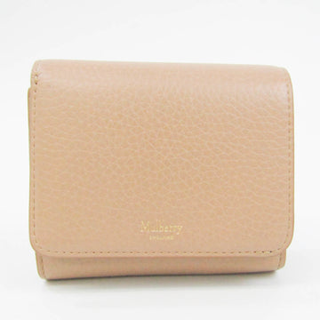 MULBERRY SMALL CONTINENTAL FRENCH PURSE RL6535 Women's Leather Wallet [bi-fold] Beige Pink
