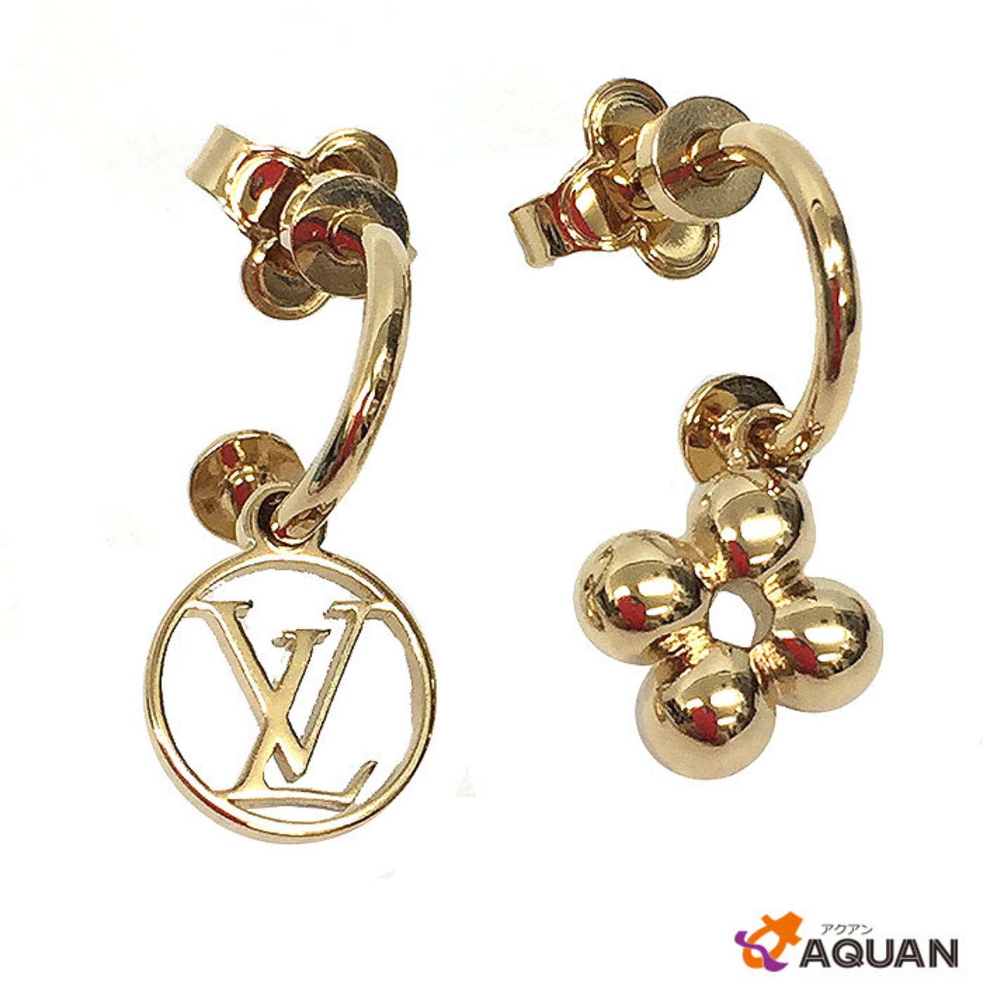 Louis Vuitton Asymmetrical Logo and Floral Blooming Earrings