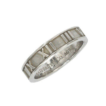 TIFFANY Atlas Narrow Ring Silver No. 8.5 Ag 925 &Co. Flat Band Roman Numeral Women's