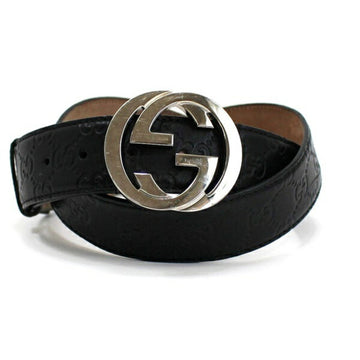 GUCCIsima Interlocking G GG belt black 114984 Total length 128 cm Waist 108-118  Men's