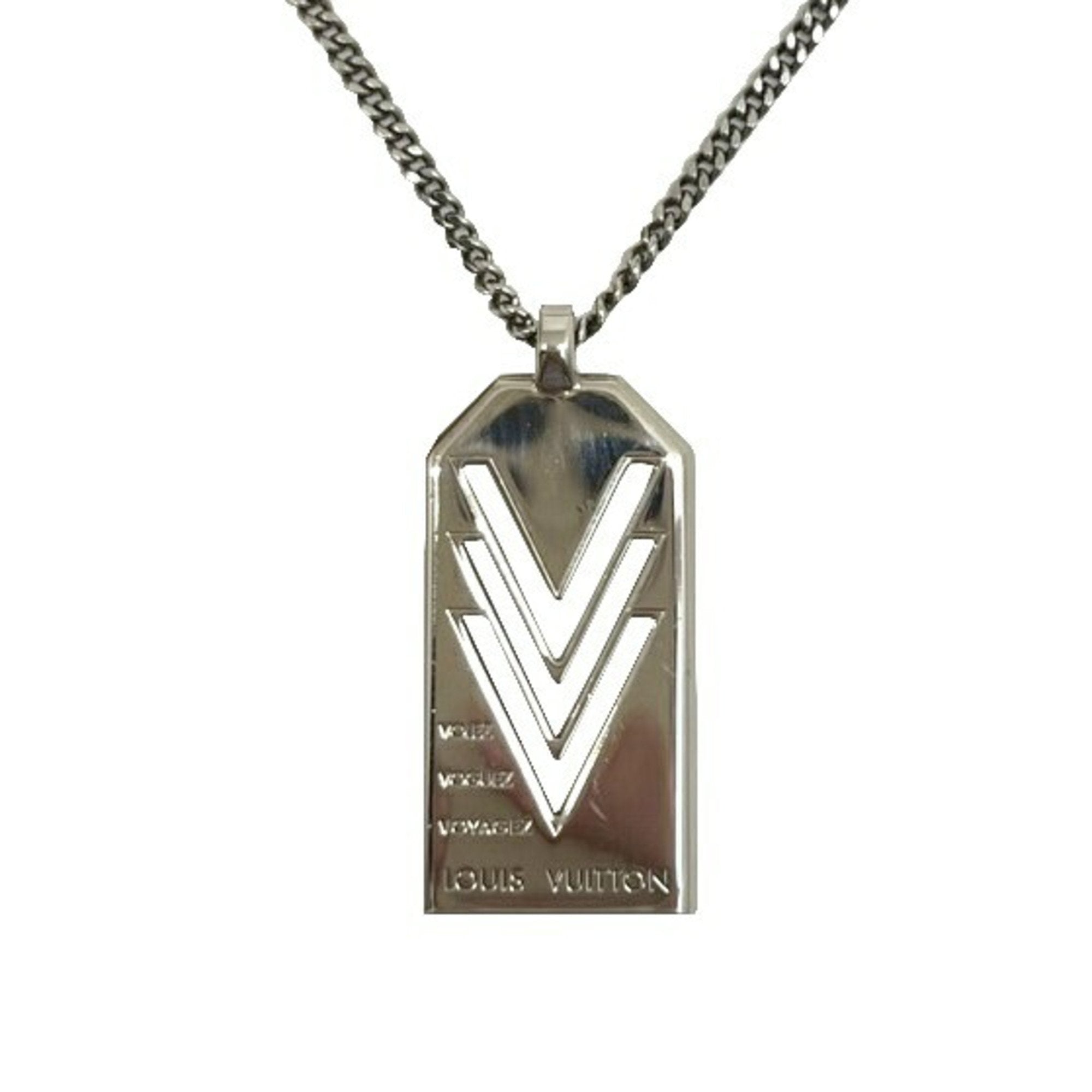 Louis Vuitton, Jewelry, Louis Vuitton Louis Vuitton Necklace Triple V  Metal Silver Men M0050