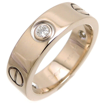 CARTIER #52 Half Diamond Love Women's Ring B4032500 750 White Gold No. 12