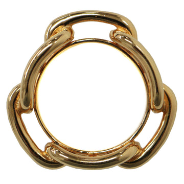 HERMES Scarf Ring Jewelry Accessory Gold Chaine d'Ancre Metal Elegant