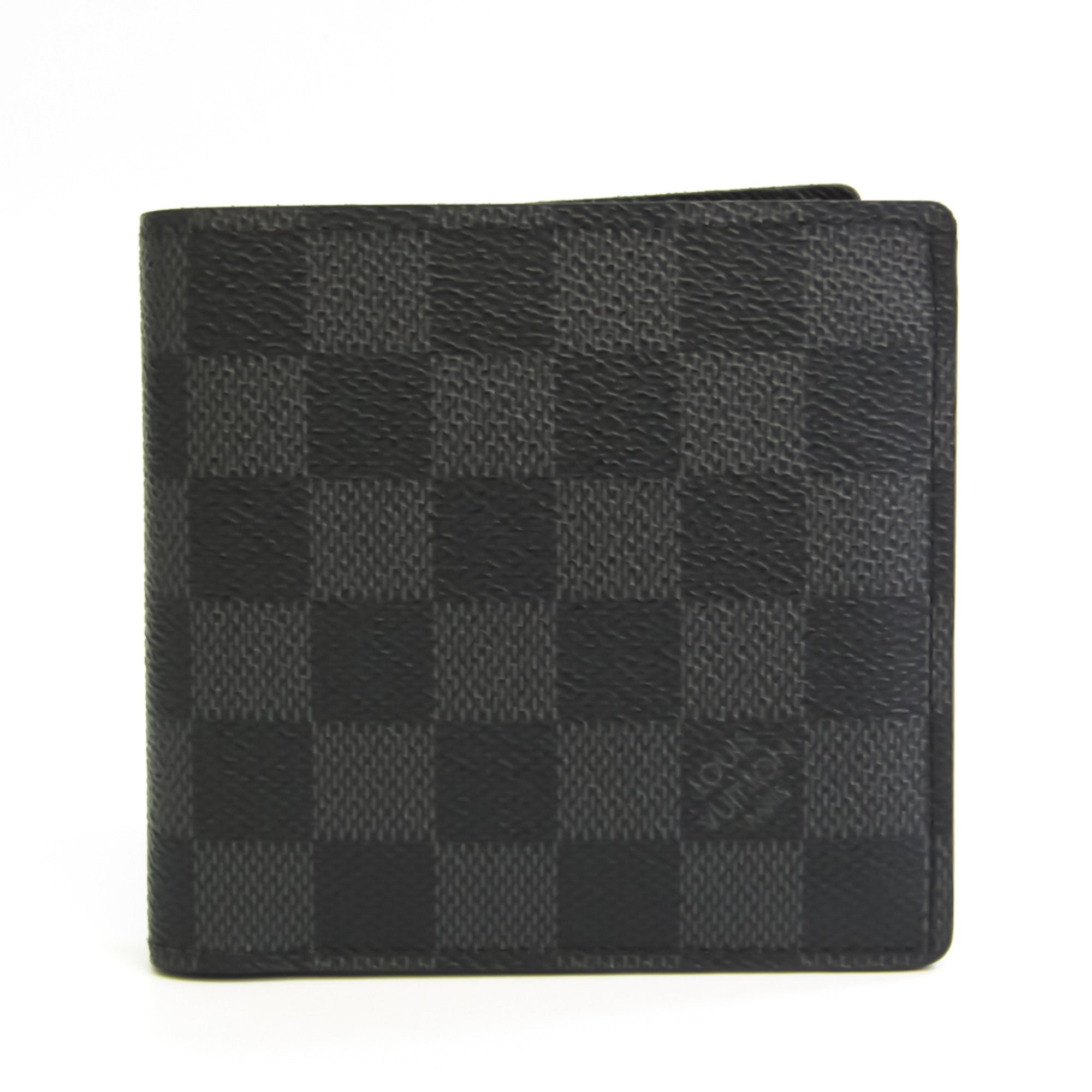 louis vuitton pre loved damier graphite marco wallet, black