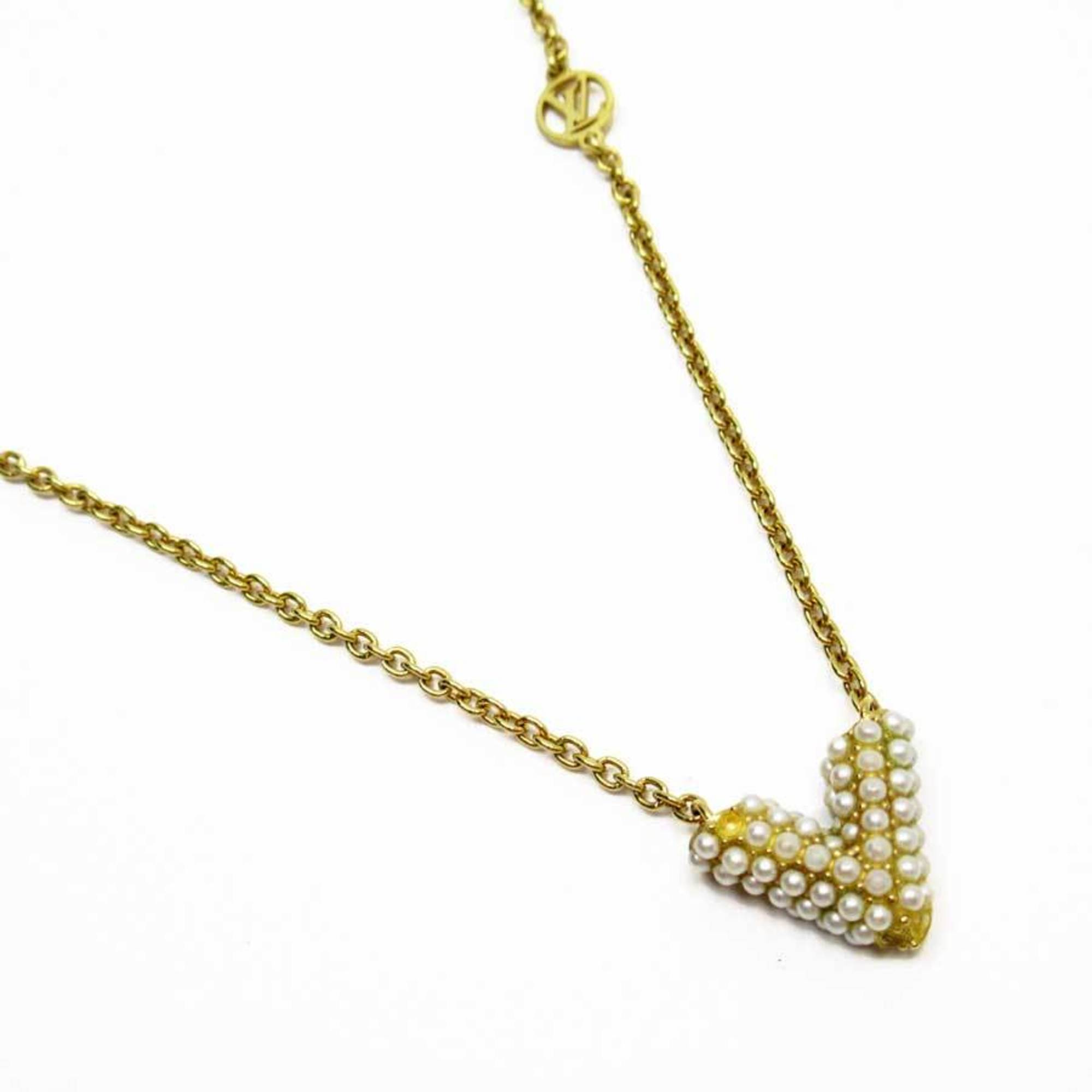 Louis Vuitton Necklace Women M64268 Collier Essential V Gold W/Box