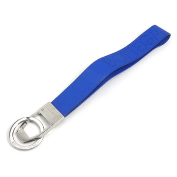 BOTTEGA VENETA Charm Key Ring Leather Blue Unisex