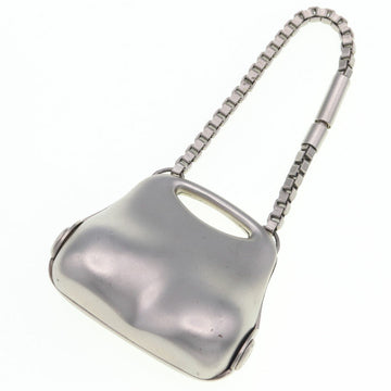 CHANEL bag charm hip motif silver metal ladies key holder