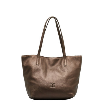 LOEWE Anagram Handbag Tote Bag Brown Bronze Leather Ladies