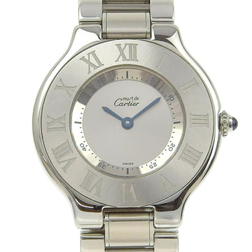 CARTIER Must21 Watch 1330 Stainless Steel Quartz Analog Display Silver Dial Women's I220823005