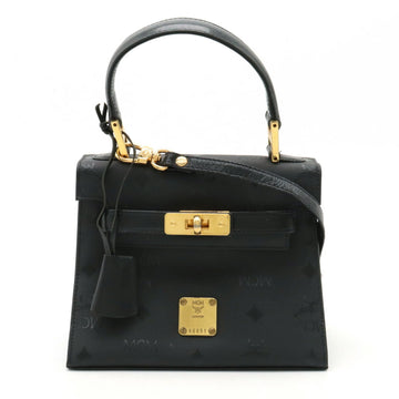 MCM Glam Visetos Handbag Shoulder Bag Pochette PVC Leather Black