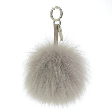 FENDI Charm Pom Keychain Fur Gray